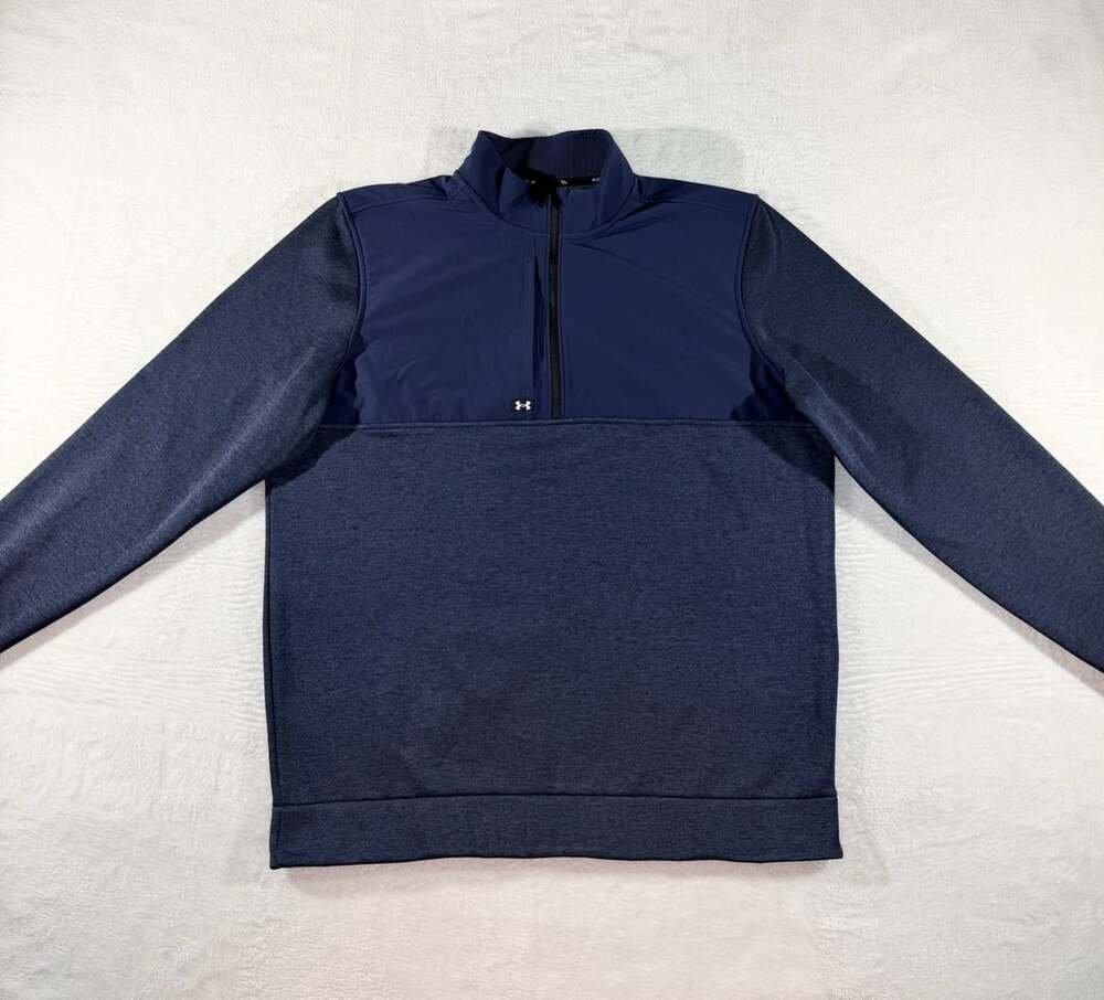 Under Armour Men's Drive Storm Half-Zip Golf Sweater Fleece Pullover Blue Large